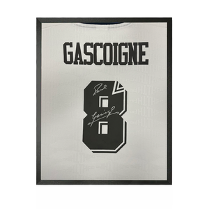 Paul Gascoigne Signed Tottenham Hotspur Shirt Compact Frame