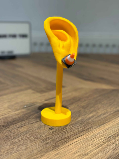 Traffic Cone Stud Earrings | 3D Printed Quirky Earrings