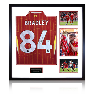 Conor Bradley Signed Liverpool Shirt Elite Frame (ACG Cert)