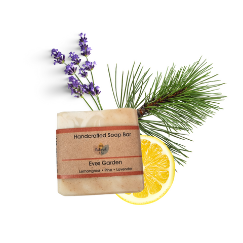 Eves Garden Cold Process Soap Bar | Lemongrass, Lavender & Pine Natural Handcrafted Soap | Vegan, Plastic-Free Skincare | 3 Styles Available