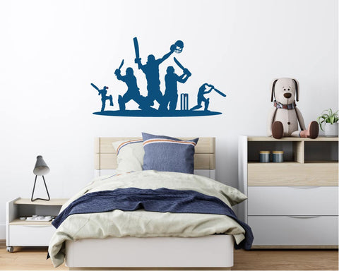 Cricket-Wandtattoo – Silhouette eines Cricketspielers