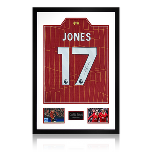 Curtis Jones Signed Liverpool Shirt Premium Frame (AFTAL Authentication)