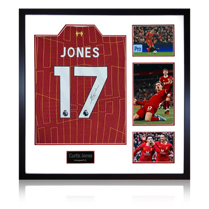 Curtis Jones Signed Liverpool Shirt Elite Frame (AFTAL Authentication)