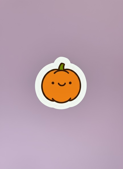 Cute Pumpkin Sticker | Halloween Vinyl Laptop Sticker