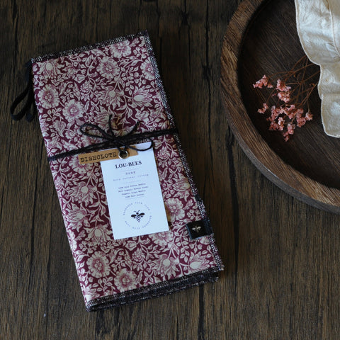 William Morris Mallow Wine Extra Strong 4ply Dishcloth