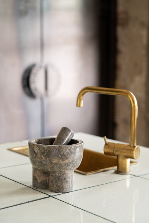 Grey Marble Pestle and Mortar