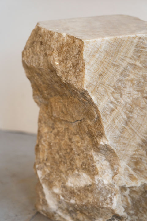 Natural Cut Onyx Side Table \ Stool