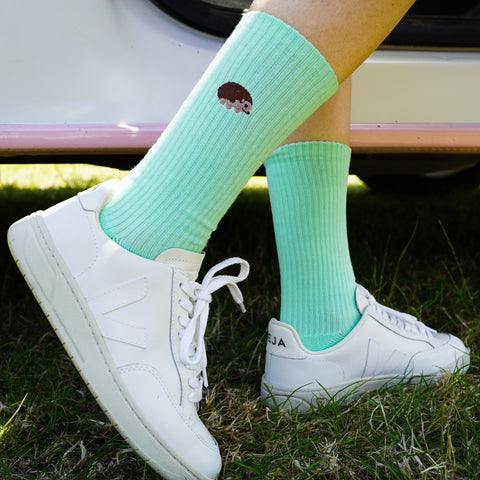 Save the Hedgehog Ribbed Bamboo Socks