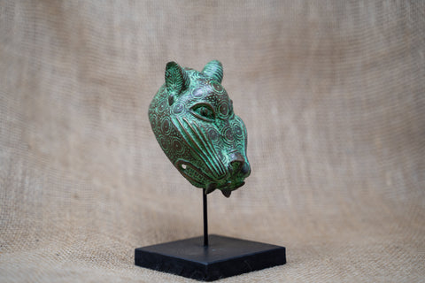 Sculpture de léopard du Bénin - Bronze 26,2