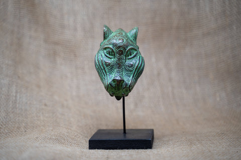 Benin-Leopardenskulptur – Bronze 26,3