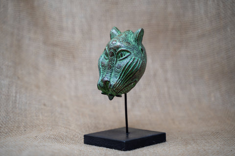 Benin-Leopardenskulptur – Bronze 26,3