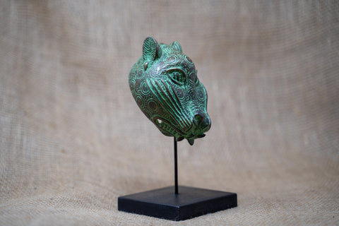 Statue de léopard du Bénin - Bronze 26.3