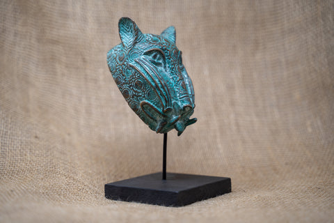 Benin-Leopardenskulptur – Bronze 26,7