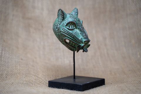 Sculpture de léopard du Bénin - Bronze 26,8