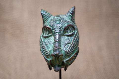 Sculpture de léopard du Bénin - Bronze 26,8