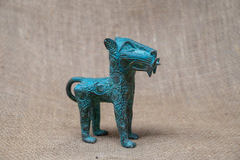 Benin-Leopardenskulptur – Bronze 56,18