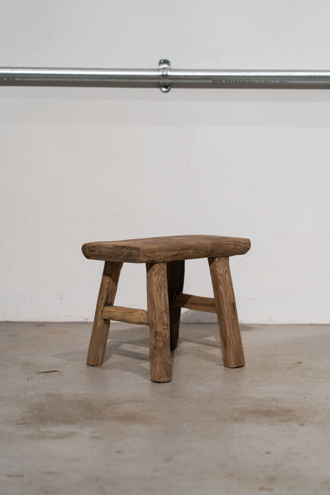 Vintage Rustic Small Stool - Elm wood