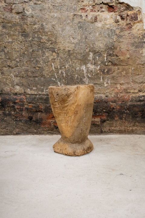 Vintage Elm Asian Wooden Mortar XL 2