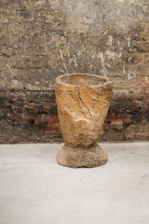 Vintage Elm Asian Wooden Mortar XL 2