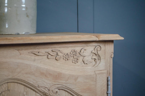 Pale Stripped French Oak Parquet Sideboard