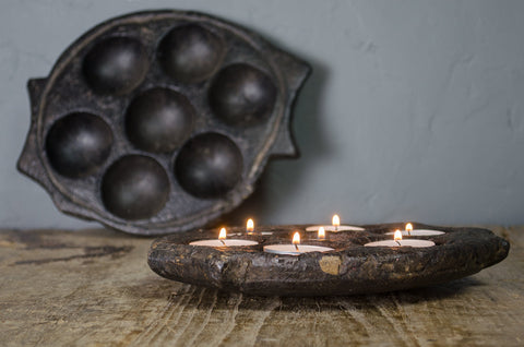 Hand carved stone Indian tealight holder