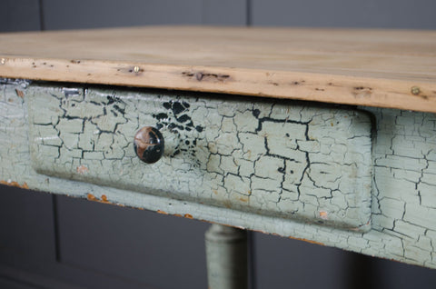 Pitch pine crackle glazed table