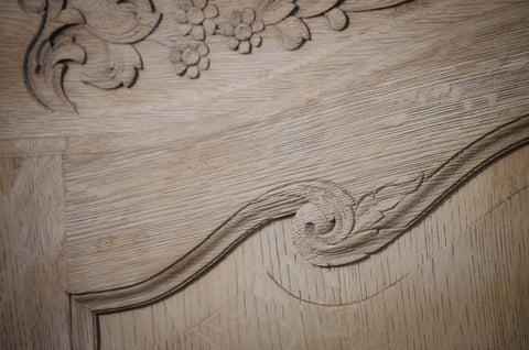 Pale Stripped French Oak Parquet Sideboard