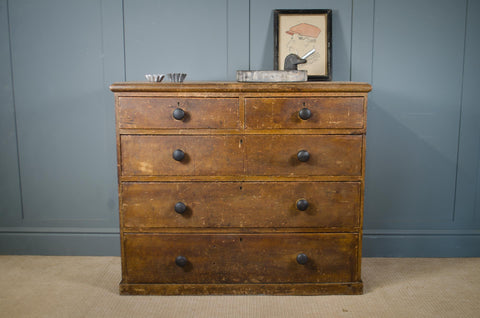 Victorian Rustic Pine Chest of Drawers