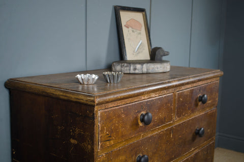 Victorian Rustic Pine Chest of Drawers