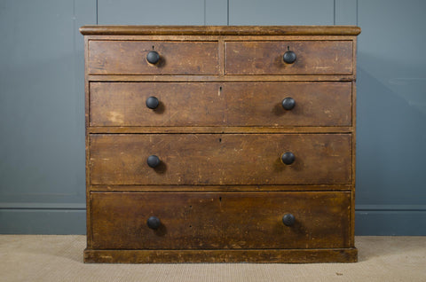 Victorian Rustic Pine Chest of Drawers