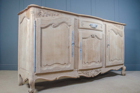 Pale Stripped French Oak Parquet Sideboard