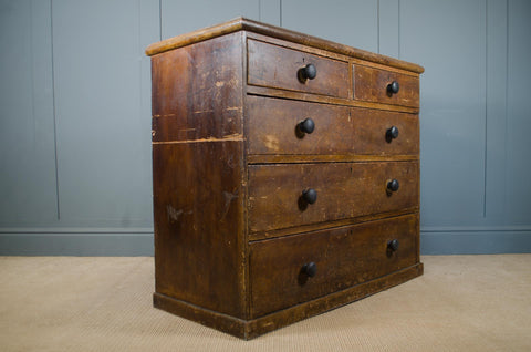 Victorian Rustic Pine Chest of Drawers