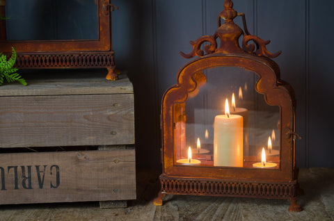 Glass lantern terrarium - Rusty or Zinc