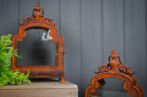 Glass lantern terrarium - Rusty or Zinc