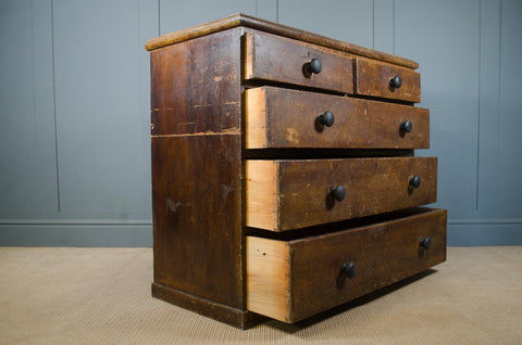 Victorian Rustic Pine Chest of Drawers