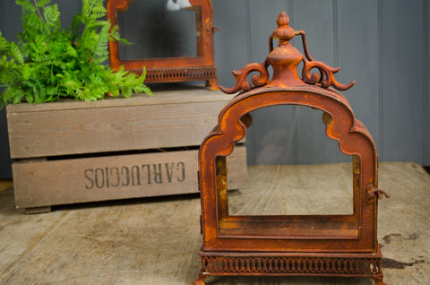 Glass lantern terrarium - Rusty or Zinc
