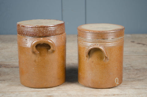 French Salt Glazed Stoneware Confit Jar with Lid