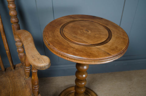 Vintage French Bobbin Turned Jardinière Stand / Side Table