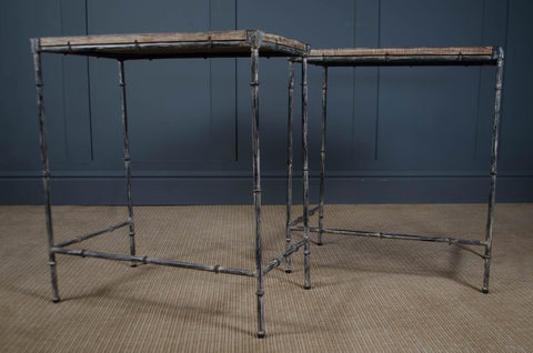 Pair of iron side tables
