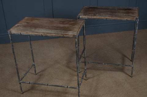 Pair of iron side tables