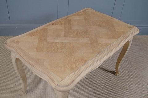 Stripped Oak Parquet Side Tables