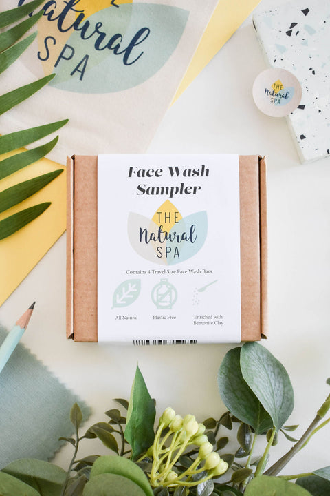 Face Wash Sample Pack | 4 x 15g Natural Facial Cleansing Bars | Vegan, Plastic-Free Skincare | Perfect Travel & Trial Set