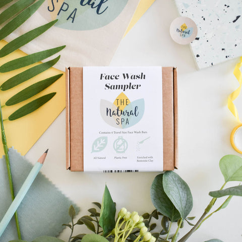 Face Wash Sample Pack | 4 x 15g Natural Facial Cleansing Bars | Vegan, Plastic-Free Skincare | Perfect Travel & Trial Set
