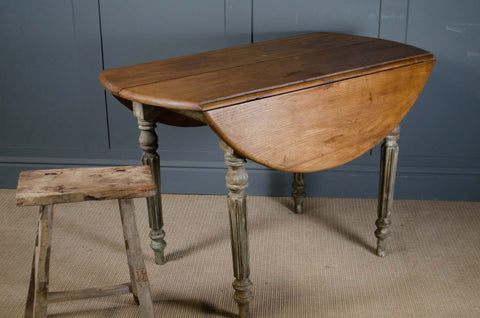 Antique French Oak Drop Leaf Kitchen Table