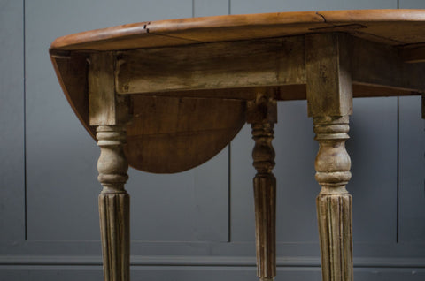 Antique French Oak Drop Leaf Kitchen Table