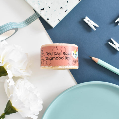 Patchouli Rose Shampoo Bar | Natural Hair Wash for Dry, Damaged & Frizzy Hair | Vegan, Plastic-Free Hair Care