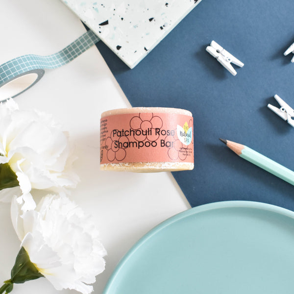 Patchouli Rose Shampoo Bar | Natural Hair Wash for Dry, Damaged & Frizzy Hair | Vegan, Plastic-Free Hair Care