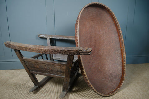 Antique Hand Woven Japanese Cradle Basket