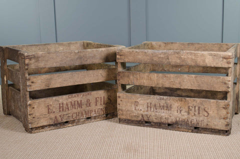 French champagne crates
