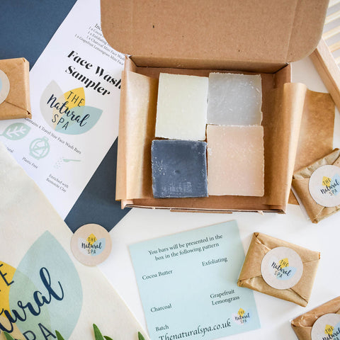 Face Wash Sample Pack | 4 x 15g Natural Facial Cleansing Bars | Vegan, Plastic-Free Skincare | Perfect Travel & Trial Set